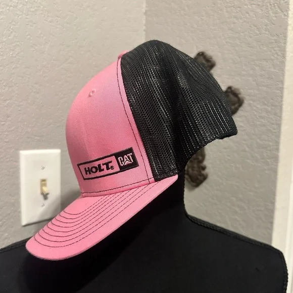 Pink and Black Trucker Hat with Mesh Back - Picture 1 of 4